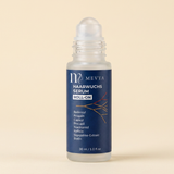 MEVYA Haarwuchs Serum Roll-On, Studio-Produktfoto mit cremefarbenem Hintergrund